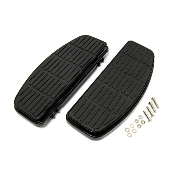 MCS Floorboards Harley 86-17 FL Softail; 12-16 Dyna FLD Switchback; 83-21 FLT/Touring; 09-21 Trikes / Black Traditional Rectangular Shaped Floorboards for Harley Customhoj