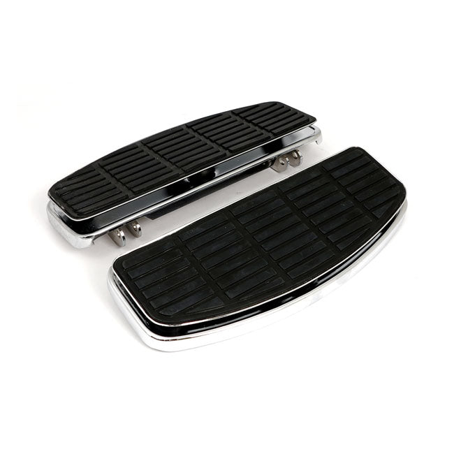 MCS Floorboards Harley 86-17 FL Softail; 12-16 Dyna FLD Switchback; 83-21 FLT/Touring; 09-21 Trikes / Chrome Traditional Rectangular Shaped Floorboards for Harley Customhoj