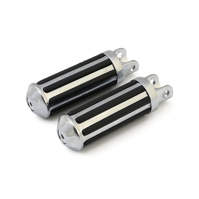 MCS Footpegs Harley Large female H-D mount Rail Footpegs Large Diameter with Rubber Inlays for Harley Customhoj