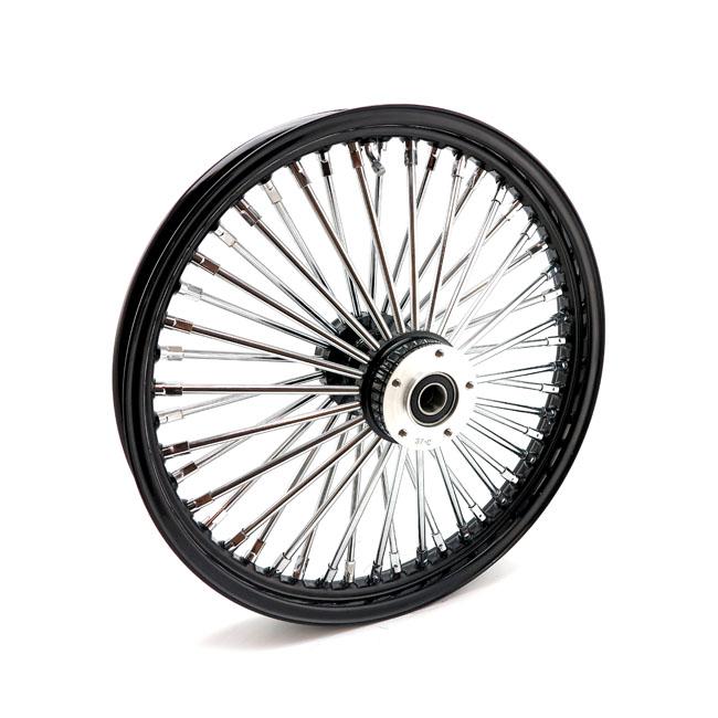 MCS Framhjul ekrat 19" MCS Radial 48 fat spoke framhjul 2.15 x 19 DF svart. TUV Customhoj