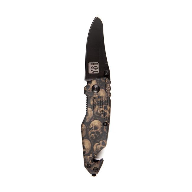 MCS Kniv Kniv Skull & Clip Small Svart Brun Customhoj