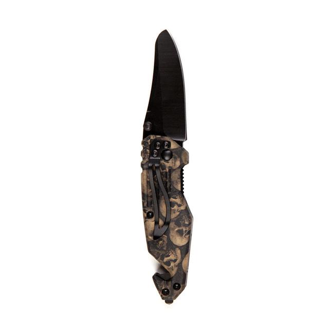 MCS Kniv Kniv Skull & Clip Small Svart Brun Customhoj