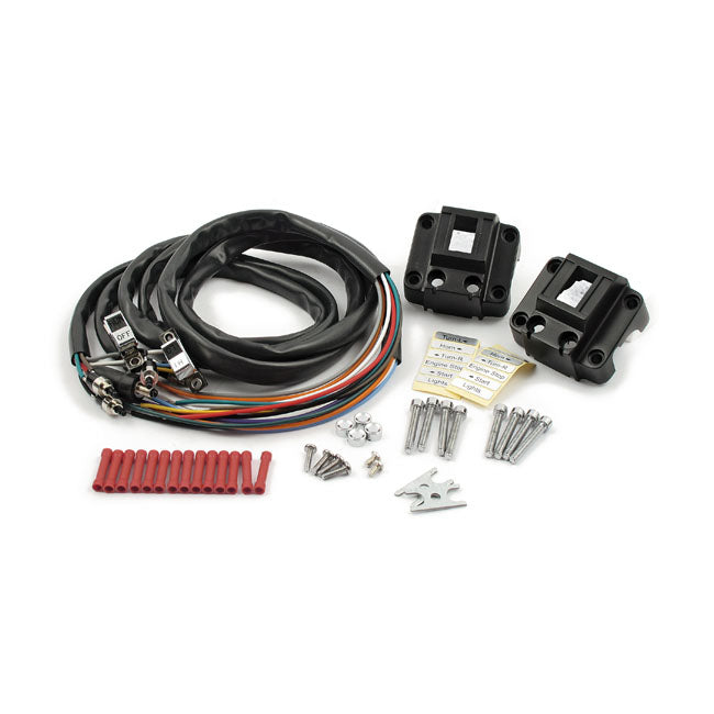 MCS Styrmonterat reglage / brytare Svart / Krom Styrreglage Kit Svart / Krom 72-81 HD Customhoj