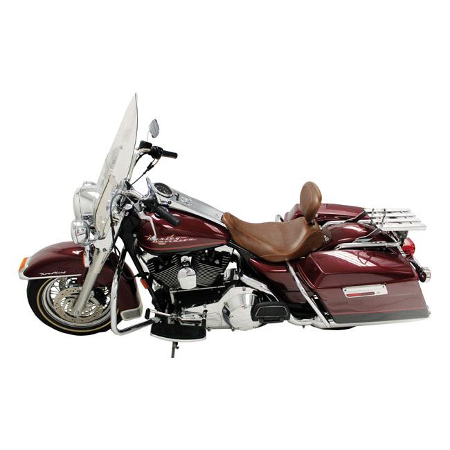 MUSTANG HD Touring/Trike sadlar Mustang Wide Tripper Solo Sadel Ryggstöd Brun Std Flhr; Flhx Customhoj