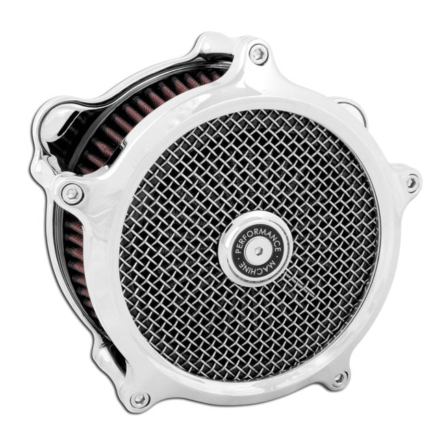 Performance Machine Air Cleaner Harley 16-17 Softail; 2017 FXDLS; 08-16 Touring, Trike. (e-throttle) / Chrome Performance Machine Super Gas Interchange Air for Harley Customhoj